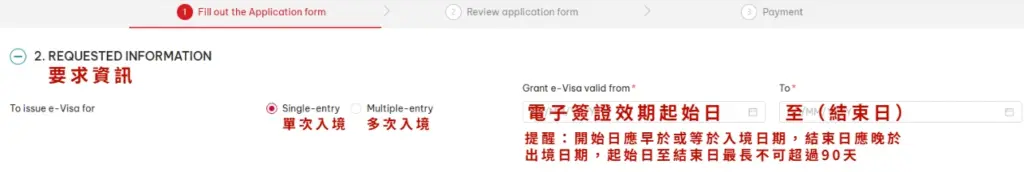 Vietnam e Visa Application Tutorial Step