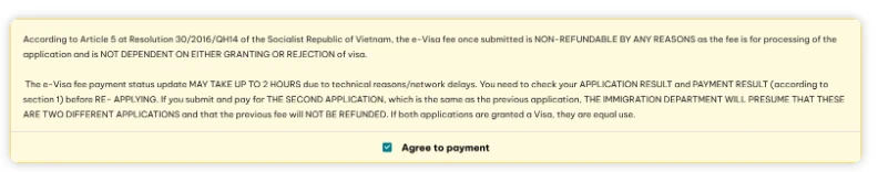 Vietnam e Visa Payment Process