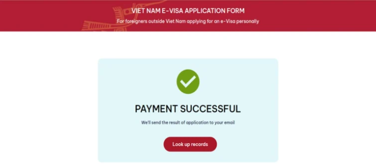 Vietnam e Visa Payment Process